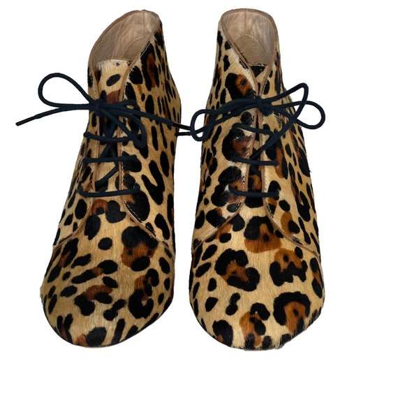 Kate Spade Roger Calf Hair Leather Bootie Size 8.5M Leopard Animal Print Cheetah - Picture 9 of 16